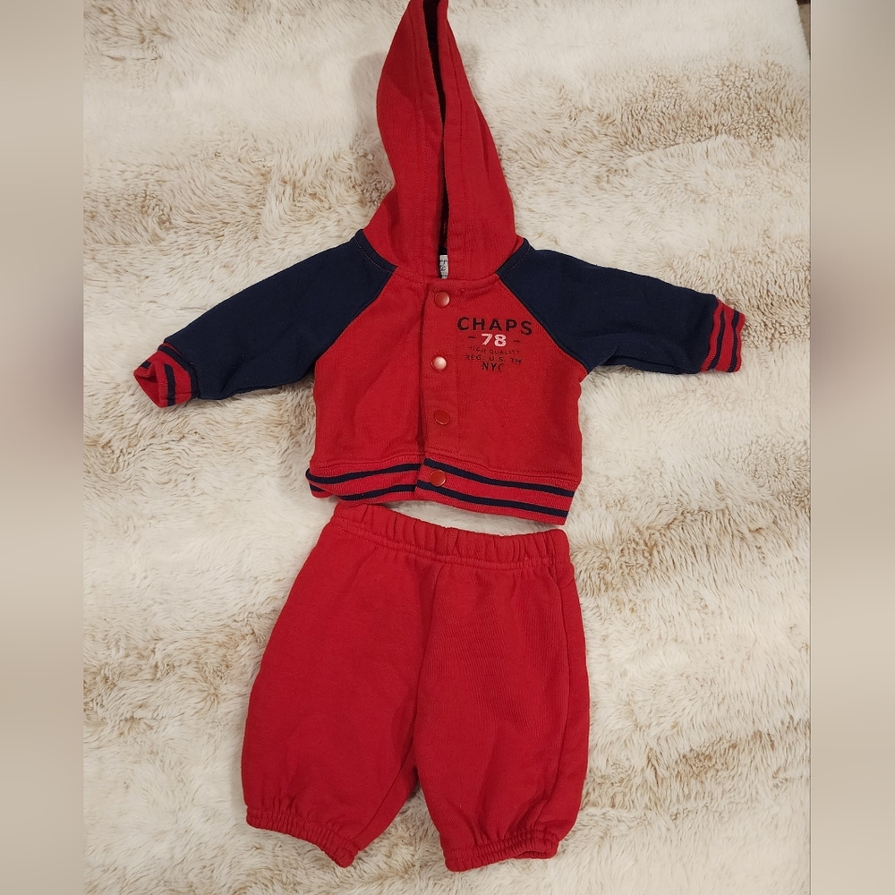 Vintage CHAPS Brand Newborn Two Piece Sweat Suit - Picture 1 of 5